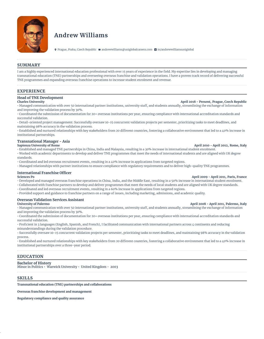 Sample CV Resume 2
